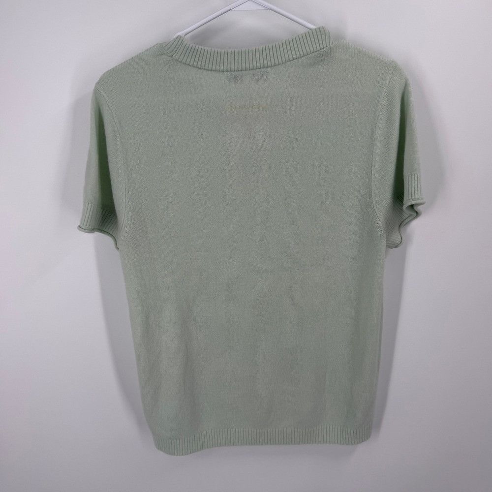 Edited x Hunter McGrady Short Sleeve Luxe Sweater Womens M Celadon Green 7ER8031 - Picture 3 of 5